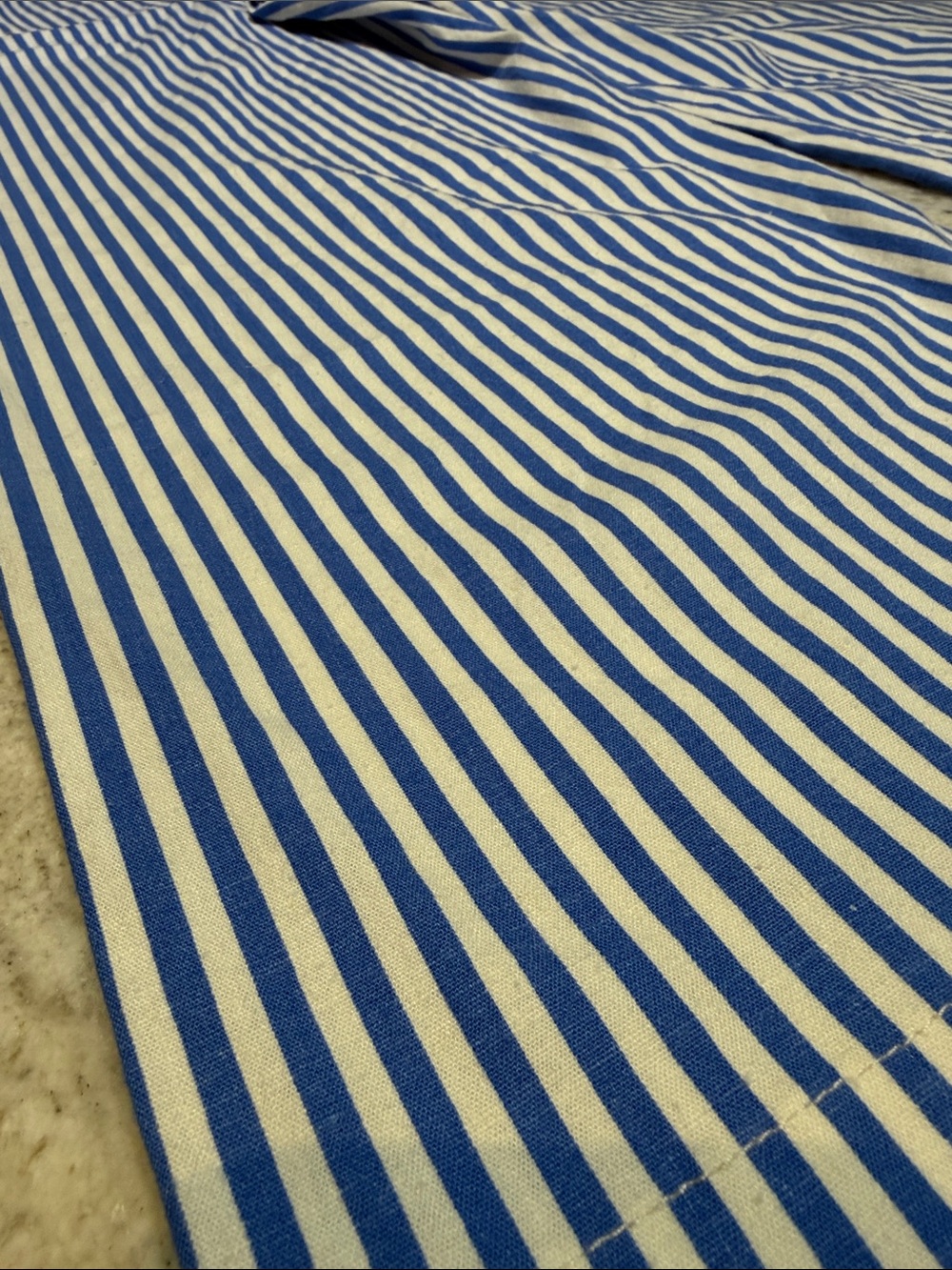 Anthropologie Maeve Colette  Blue and White Striped Cropped Wide-Leg Pants - Picture 8 of 8